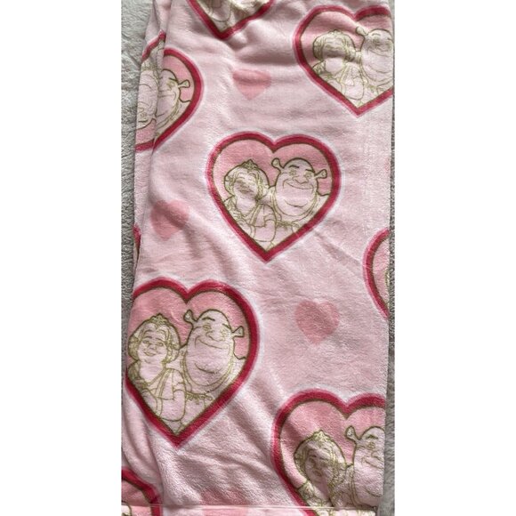 Shrek And Fiona Valentines Hearts Soft Plush Throw Blanket 50” X 70” Pink NEW - Picture 13 of 15